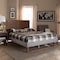 Baxton Studio Claudia Grey Upholstered and Walnut Wood Full Size Platform Bed 164-9416-9425 - alternate 5